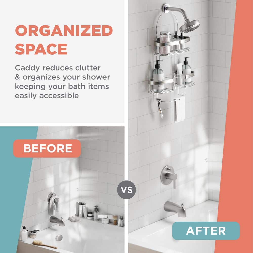 Stainless Steel Expandable Shower Caddy with Suction Mount