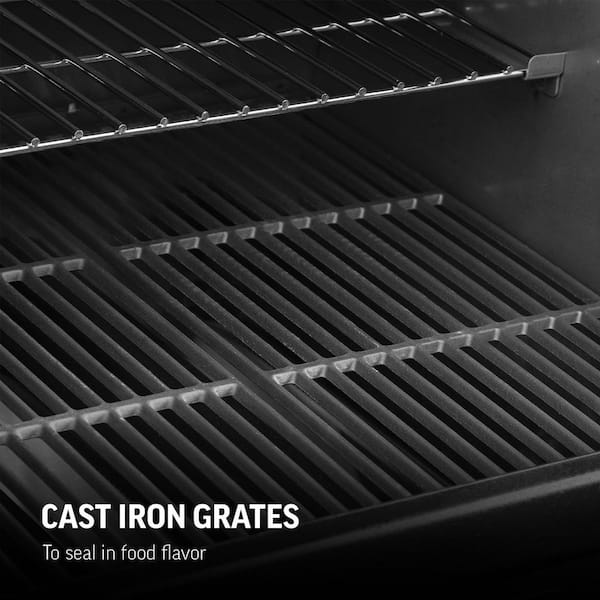 Texas Trio 4-Burner Dual Fuel Grill with Smoker in Black