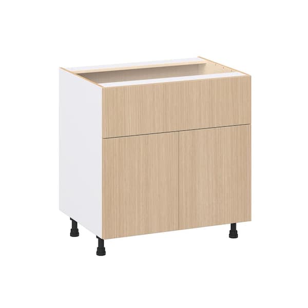 J COLLECTION Timberline 33 in. W x 24.5 in. D x 34.5 in. H Assembled Shaker Base Kitchen Cabinet in Mojavi Oak with 10 in. Drawer