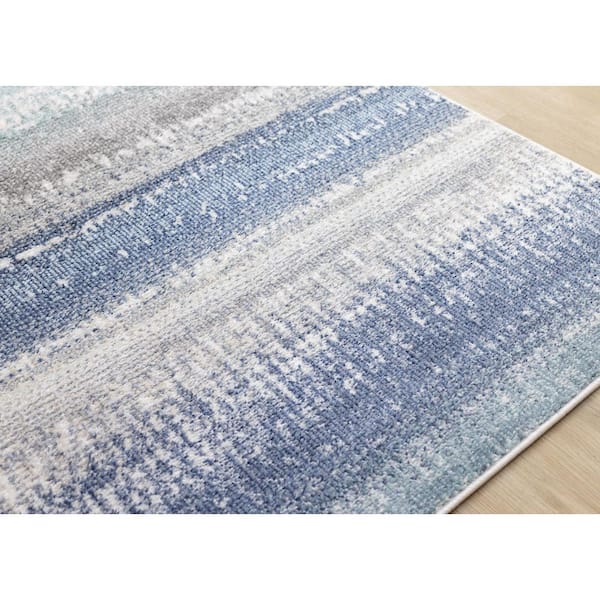 Solenne Collections 8 ft. x 11 ft. Blue Distressed Indoor Area Rug