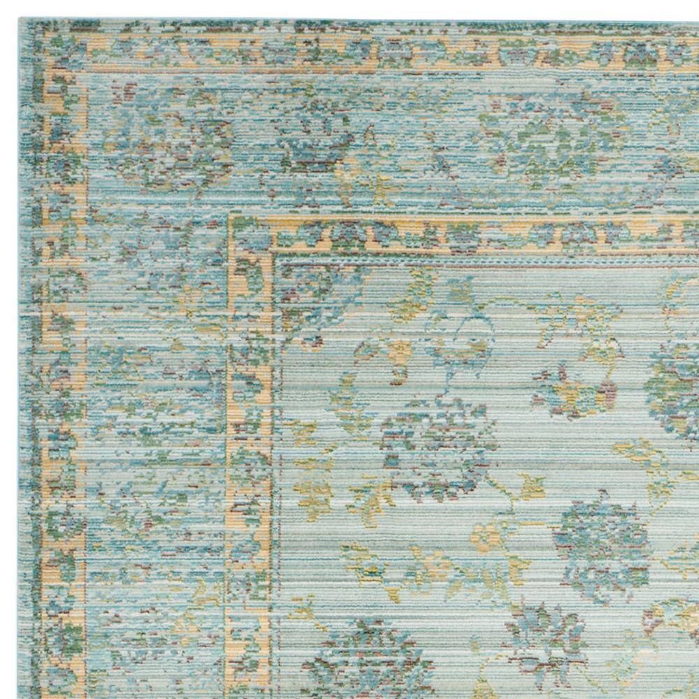 Reversible Light Blue/Turquoise Synthetic 9' x 12' Area Rug