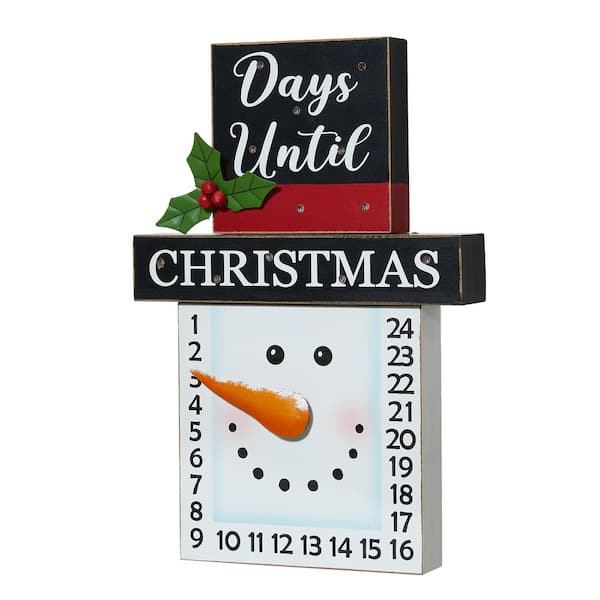 Glitzhome 15 in. H Wooden Christmas Snowman Countdown
