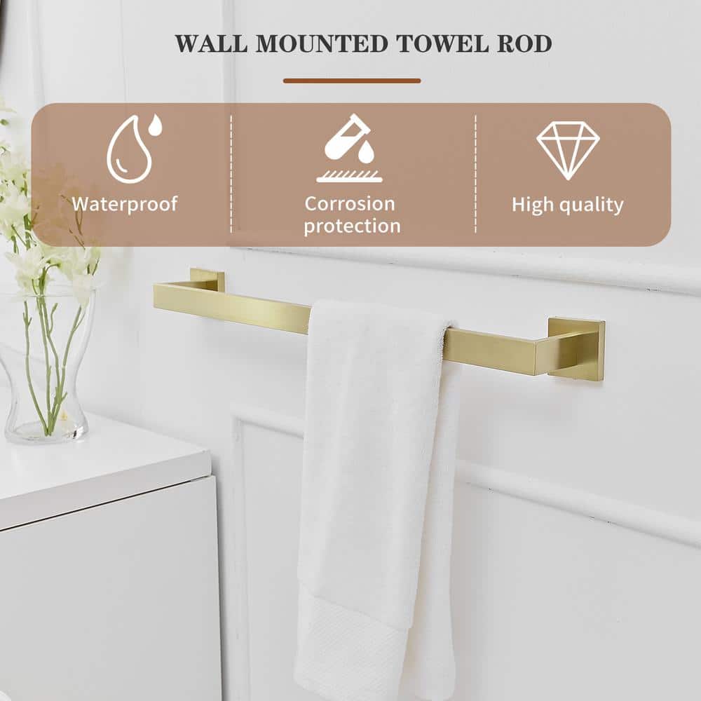 Brushed Gold 24-Inch Metal Bathroom Hardware Set