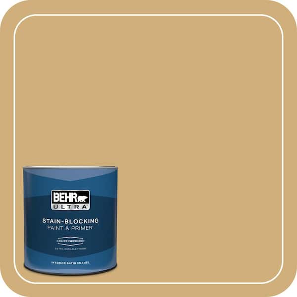 BEHR ULTRA 1 qt. #PPU6-15 Romanesque Gold Extra Durable Satin Enamel Interior Paint & Primer