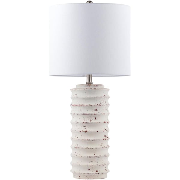 Artistic Weavers Erdem 28 in. Off-White Indoor Table Lamp with White Drum Shaped Shade