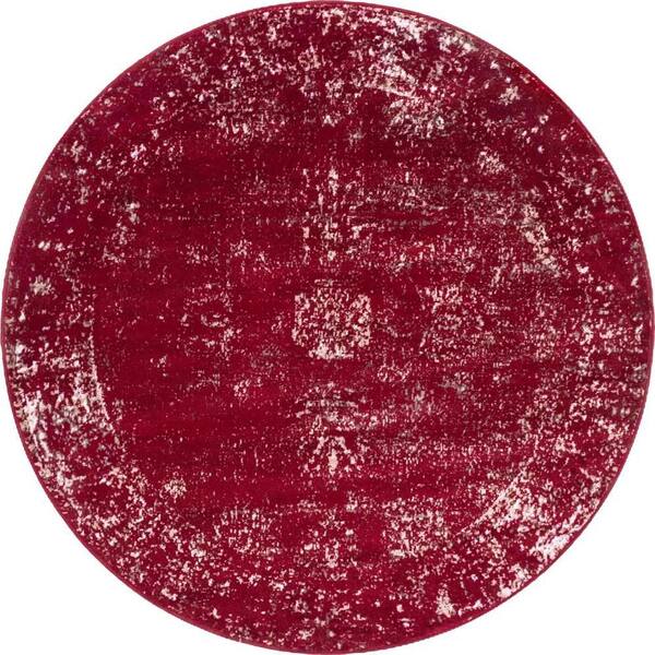 Unique Loom Sofia Casino Burgundy 5 ft. x 5 ft. Area Rug
