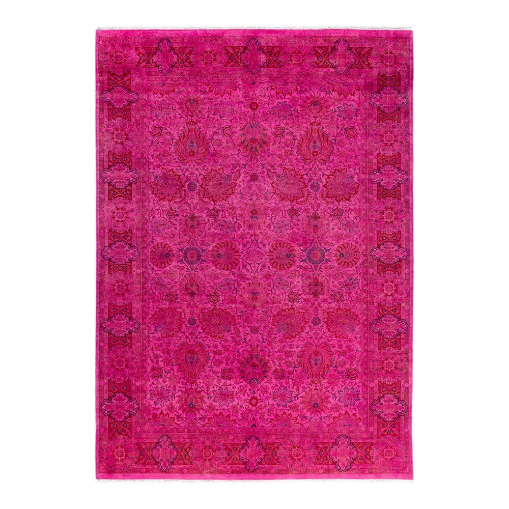 Overdyed Pink 6 ft. x 9 ft. Solid Wool Indoor Area Rug price history on PriceWatchPro