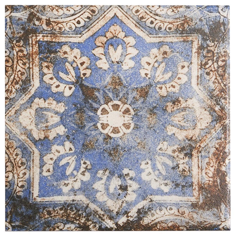 Antique Flora Multicolor Matte Porcelain Floor and Wall Tile