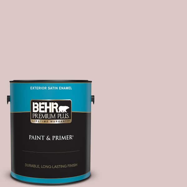 BEHR PREMIUM PLUS 1 gal. #130E-2 Fairview Taupe Satin Enamel Exterior Paint & Primer