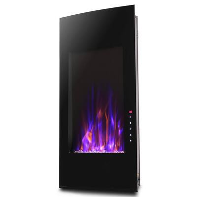 32 in. Indoor Vertical Mounted Backlight Color Flame Electric Fireplace Insert with Touch Screen and Remote Control