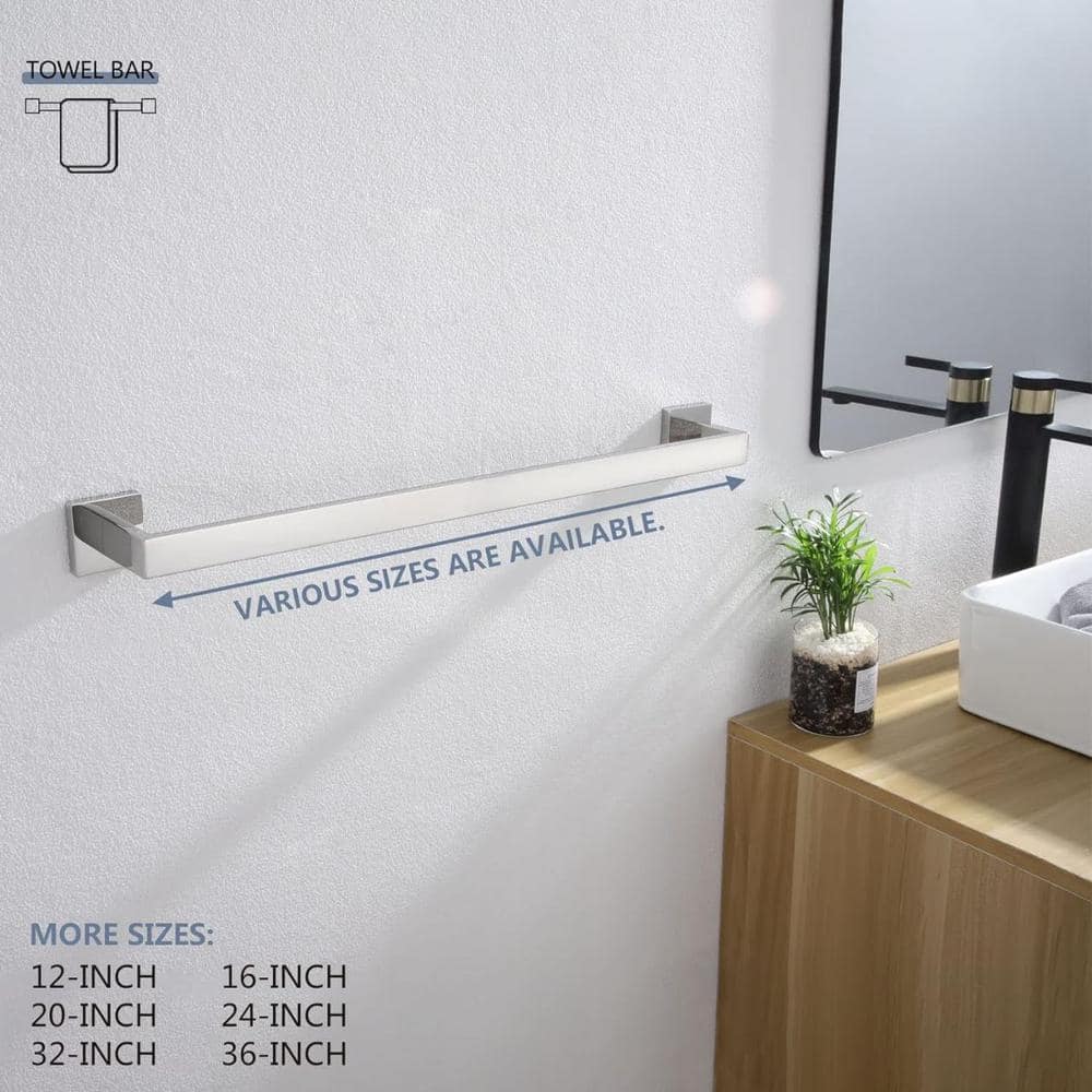 20-Inch Polished Chrome Stainless Steel Wall Mounted Towel Bar