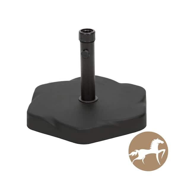 65 lbs. Hexagon Resin Plus Concrete and Metal Outdoor Patio Umbrella Base in Black