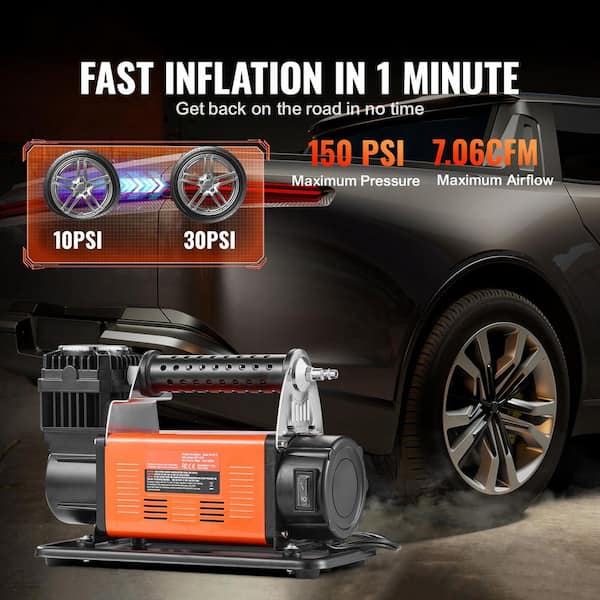 SKYSHALO 13.2 Gal. 12V Portable Tire Inflator 7.06 CFM Heavy Duty