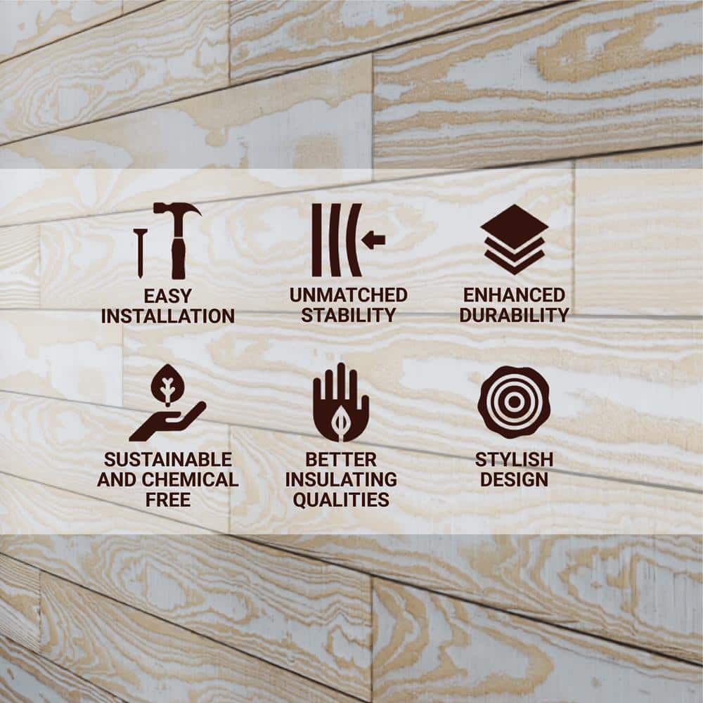 Distressed Pine 4 ft. Smooth Rustic Wall Planks