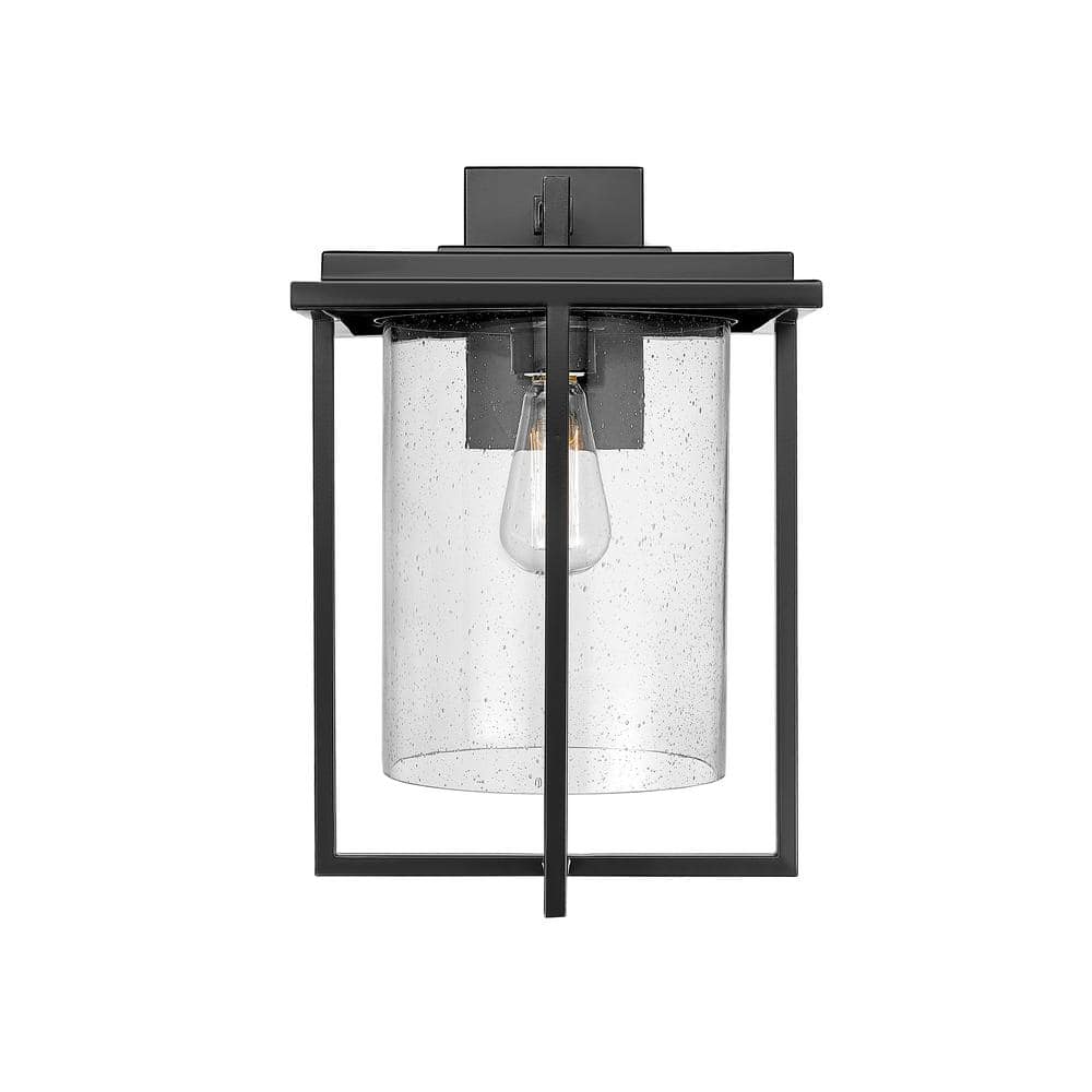 Millennium Lighting Adair 1-Light 11 in. Powder Coated Black Outdoor with Clear Seeded Glass