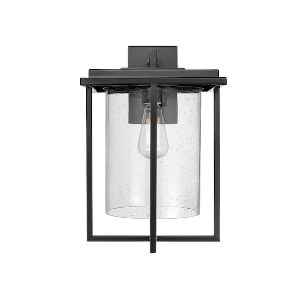 Millennium Lighting Adair 1-Light 11 in. Powder Coated Black Outdoor with Clear Seeded Glass