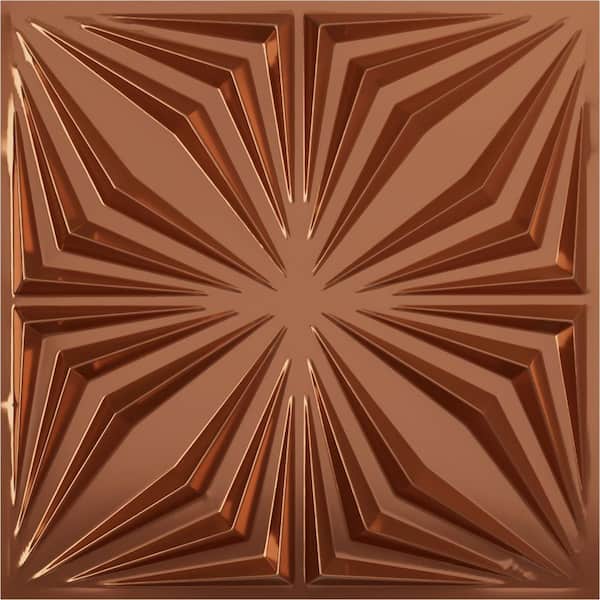 Ekena Millwork 19 5/8 in. x 19 5/8 in. Asher EnduraWall Decorative 3D Wall Panel, Copper (Covers 2.67 Sq. Ft.)