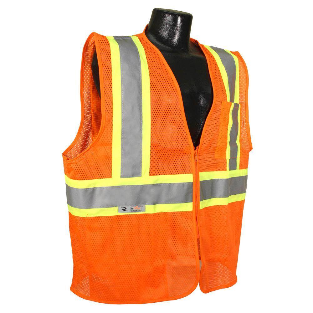 Ironwear 1287 Class 2 Safety Vest W/Two Tone Stripe 6 Pockets M-5X Hi Visibility 