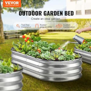 Galvanized Raised Garden Bed Kit 4 x 2 x 1 ft. Metal Raised Garden Beds Outdoor for Vegetables, Gardening Planter Box