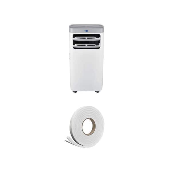 6,800 BTU Portable Air Conditioner (400 Sq. Ft.) and 3/4 in. x 7/16 in. x 10 ft. Weatherstrip Tape Combo