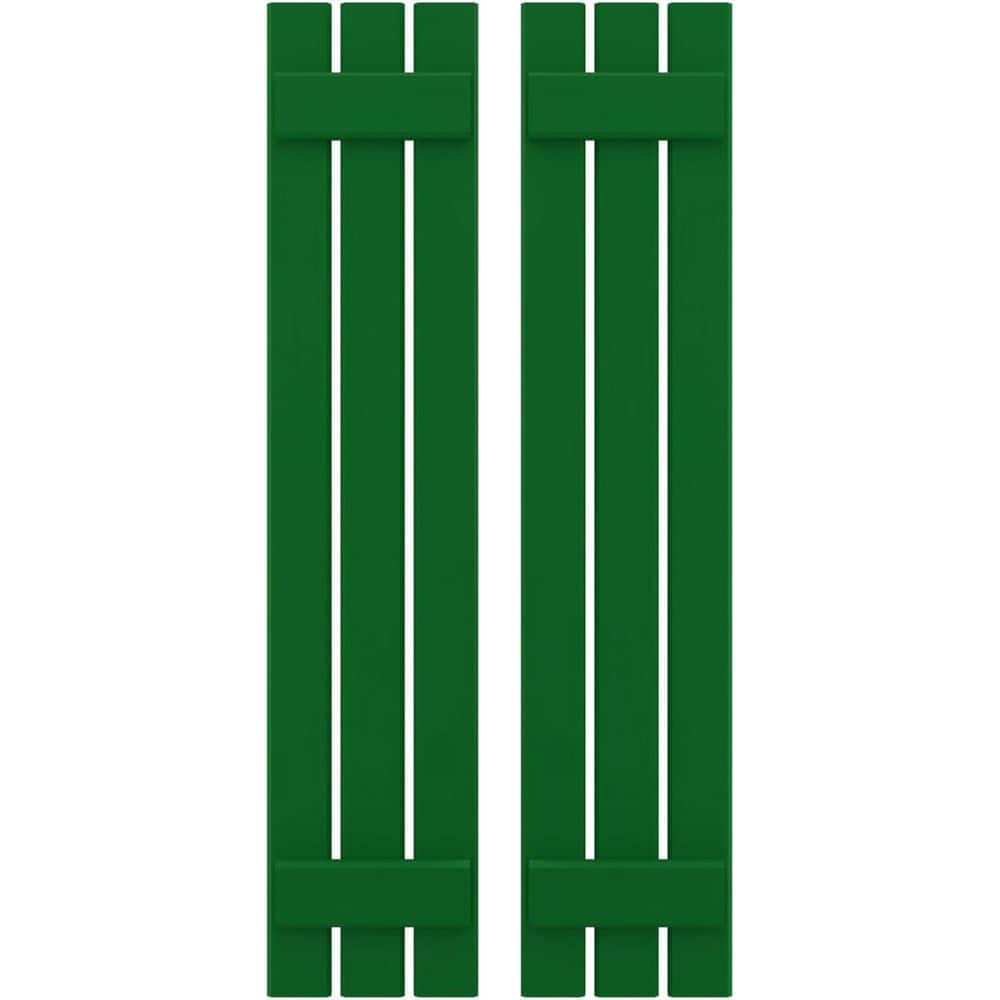 11-1/2 in. W x 52 in. H Americraft 3 Board Exterior Real Wood Spaced Board and Batten Shutters Viridian Green price history on PriceWatchPro