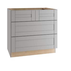 Washington Veiled Gray Plywood Shaker Assembled 4-Drawer Base Kitchen Cabinet Soft Close 36 in.W x 24 in.D x 34.5 in.H