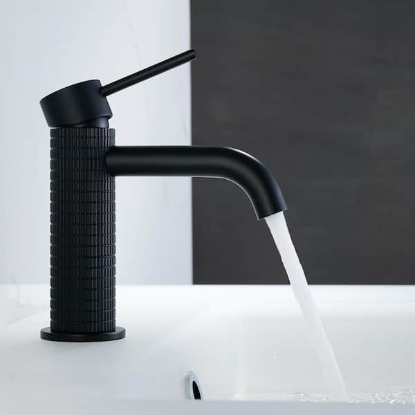 Mendavia Single Handle Single Hole Bathroom Faucet in Matte Black