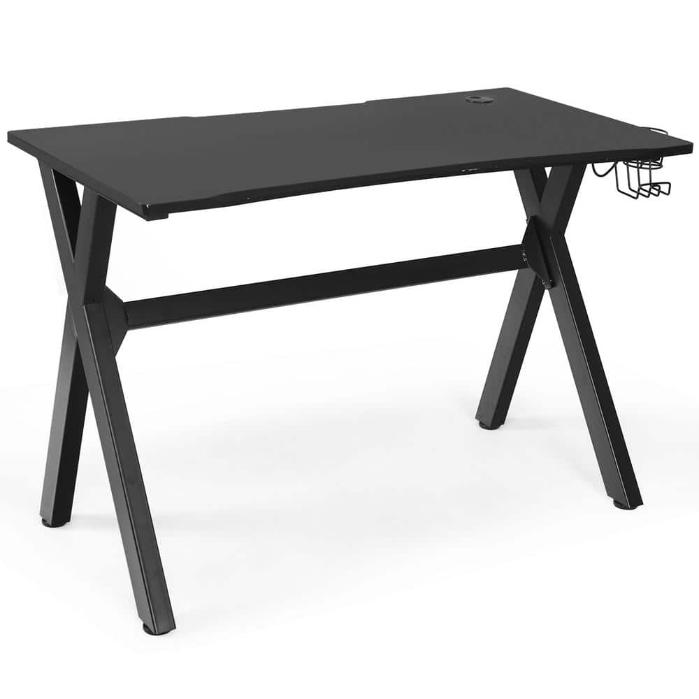 Costway Product Width 45.5 in. Rectangle Black Computer Desk HW61564 ...