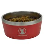 Indulge 100 oz. 12.5 Cup Double Wall Stainless Steel Dog Bowl, Non Slip, Lifetime Warranty in Red