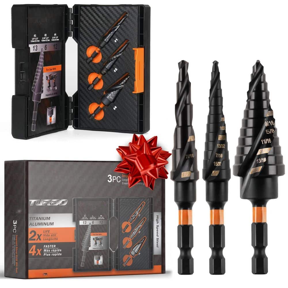 3-Piece High-Speed Steel Step Drill Bit, Set Constructed with High-Speed Steel and Black Oxide M2 material price history on PriceWatchPro