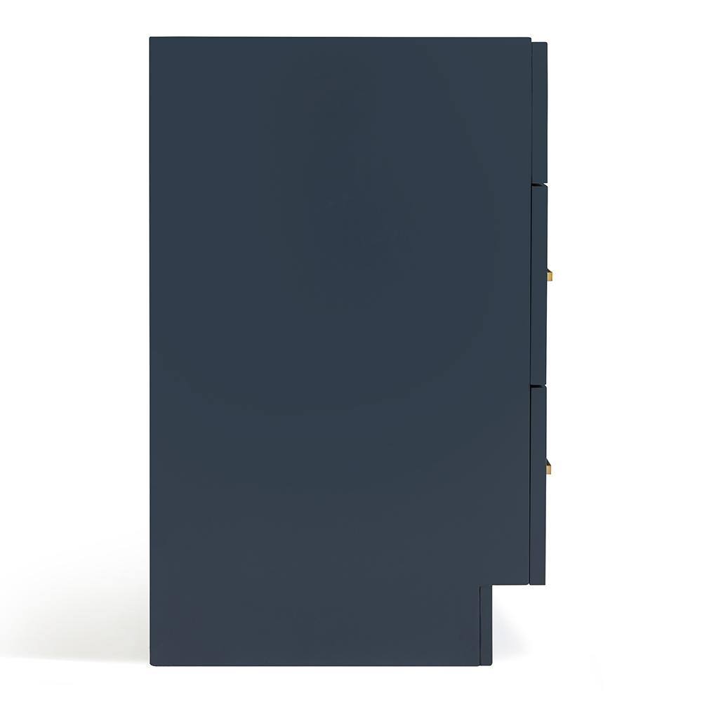 Midnight Blue 54" Freestanding Single Vanity Cabinet with Brass Hardware