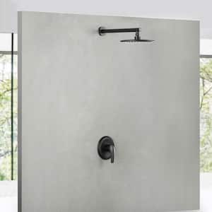Forest Single-Handle 1-Spray 9 in. Wall Mount Shower Faucet in Matte Black (Valve Included)