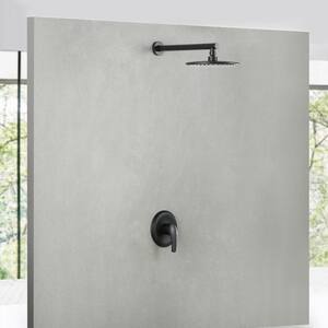 Forest Single-Handle 1-Spray 8 in. Wall Mount Shower Faucet in Matte Black (Valve Included)
