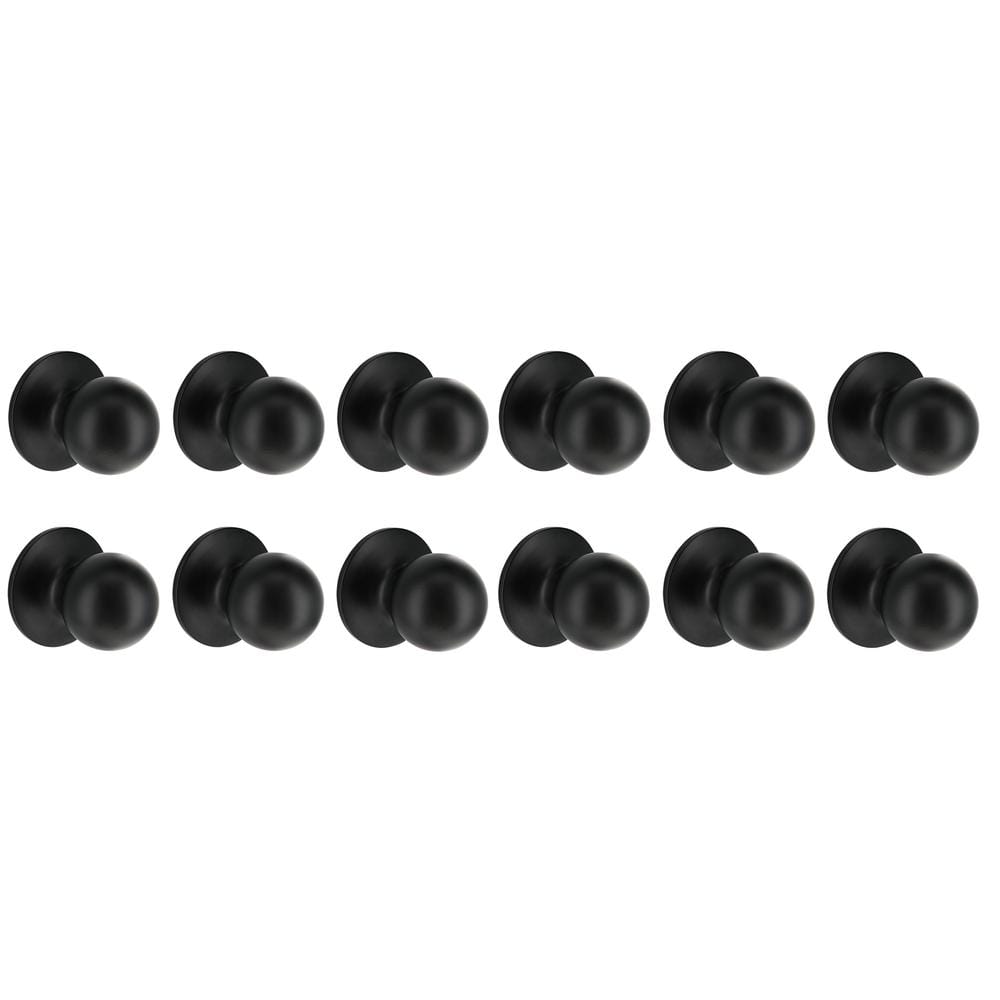 Saturn Matte Black Hall/Closet Door Knob (12-Pack)