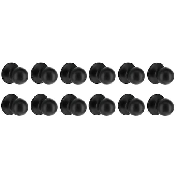 Saturn Matte Black Hall/Closet Door Knob (12-Pack)