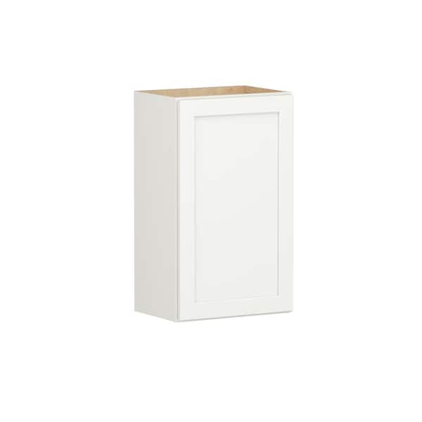 SIMPLY WOODMARK PRO Shaker Full Overlay 18 in. W x 12 in. D x 30 in. H Plywood Assembled Wall Kitchen Cabinet in Linen White