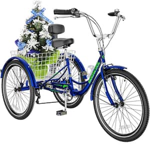 Upgrade 24 In Adult Tricycle, 24" Wheels, with Shopping Basket for Seniors, Women, Men