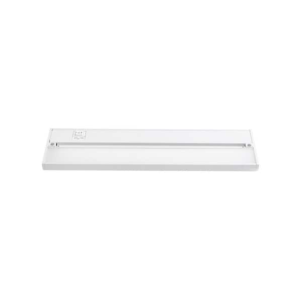 Riley 4 in. Hardwired White Integrated LED Under Cabinet Light with White Acrylic Shade