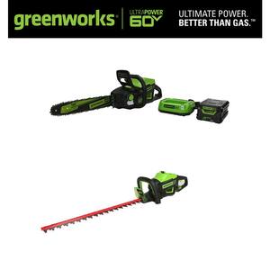 Pro 60-Volt Cordless Brushless 16 in. Chainsaw/26 in. Hedge Trimmer Combo Kit (2-Tool)