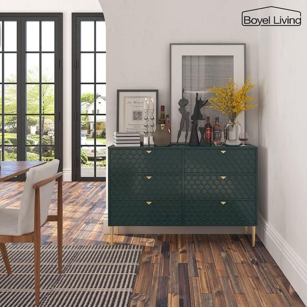Boyel Living Green Modern Indoor Accent Storage Cabinet with 6
