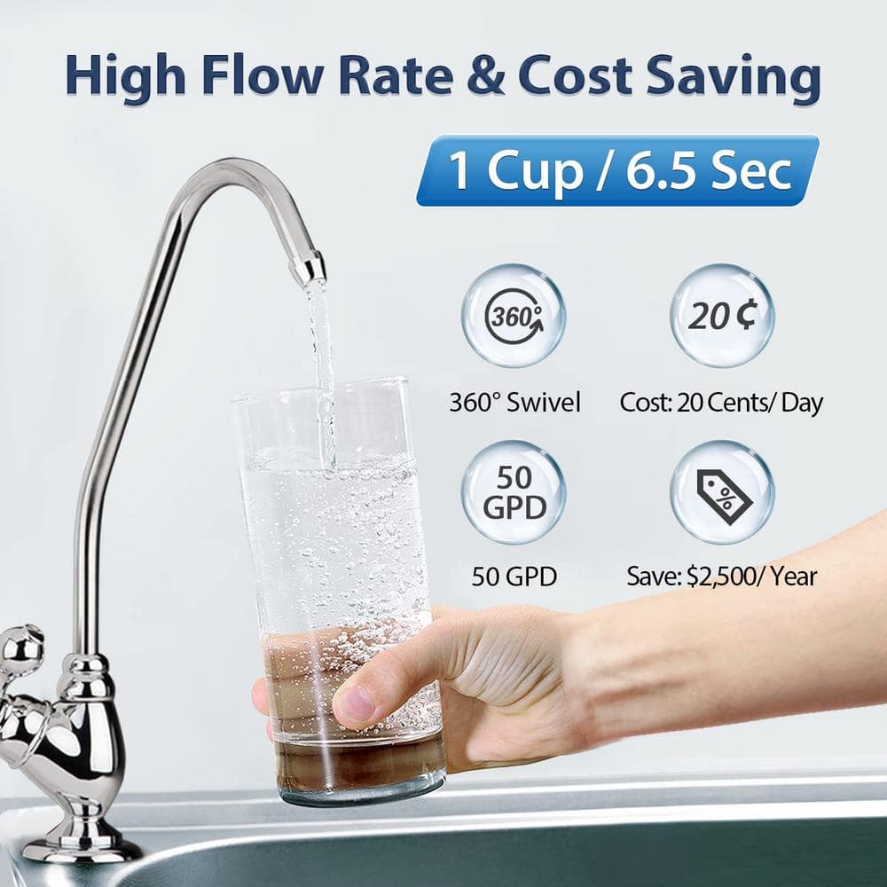 PureDrop 6-Stage Alkaline Remineralization Under-Sink Water Filter System