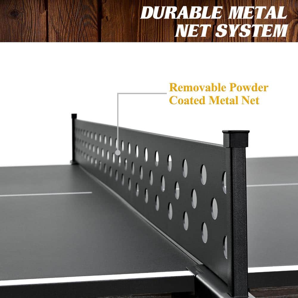 Barrington Fremont 9' Dark Wood Table Tennis Table with Metal Net