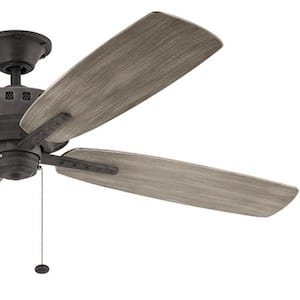 Eads XL Patio 65 in. Indoor/Outdoor Weathered Zinc Downrod Mount Ceiling Fan with Pull Chain