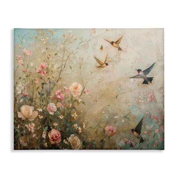 Spring Meadow Birds by Arlington Prints Unframed Nature Graphic Art Print 36 in. x 48 in.