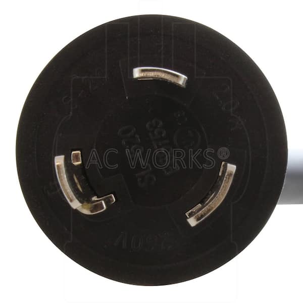 AC WORKS NEMA L6-20 20A 250V 10 ft. 12 / 3 STW Indoor/Outdoor