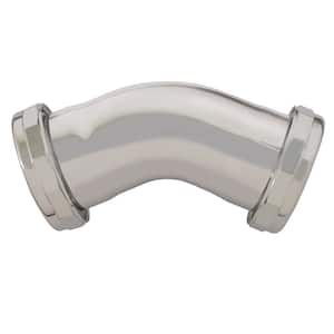 1-1/2 in. 22-Gauge Brass 45-Degree Chrome Plated Double Slip-Joint Elbow for Sink Drainage