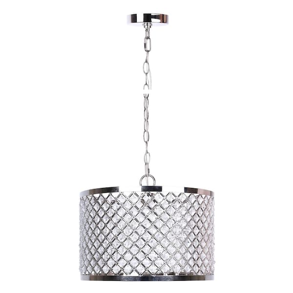 GRANDVIEW GALLERY 1-Light Polished Nickel Pendant with Crystalline Metal Shade