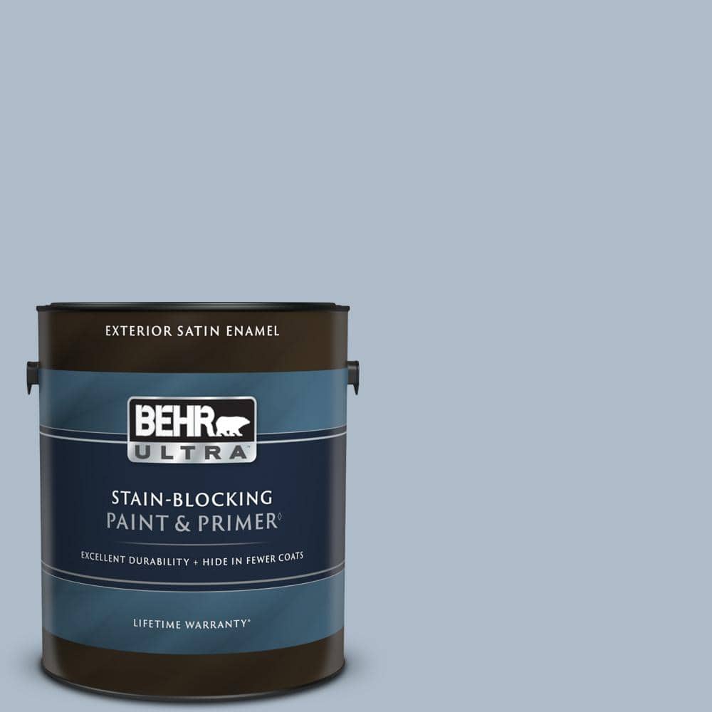 BEHR ULTRA 1 gal. PPU1516 Simply Blue Satin Enamel Exterior Paint