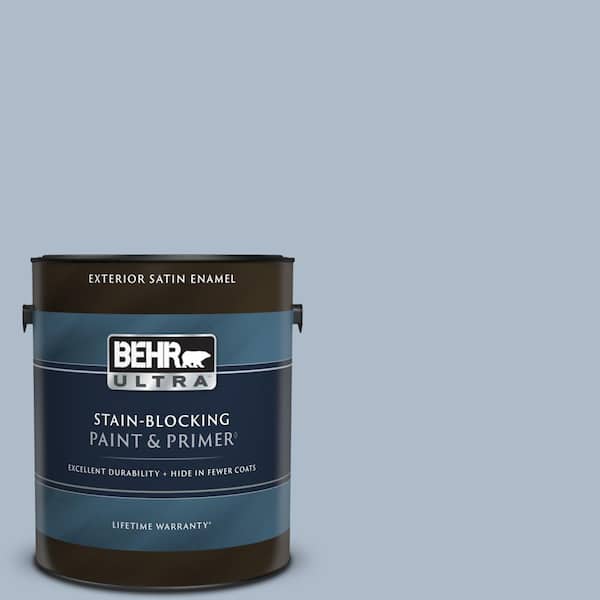 BEHR ULTRA 1 gal. #PPU15-16 Simply Blue Satin Enamel Exterior Paint & Primer