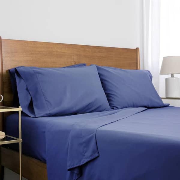SOUTHSHORE FINE LINENS Deep Pocket 6-Piece Denim Blue Microfiber Queen Sheet Set